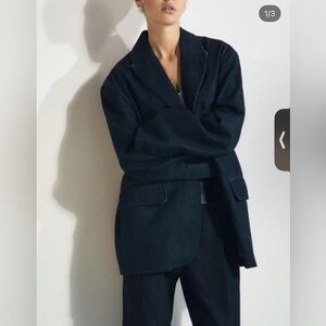 Zara Oversized Dark Denim Blazer